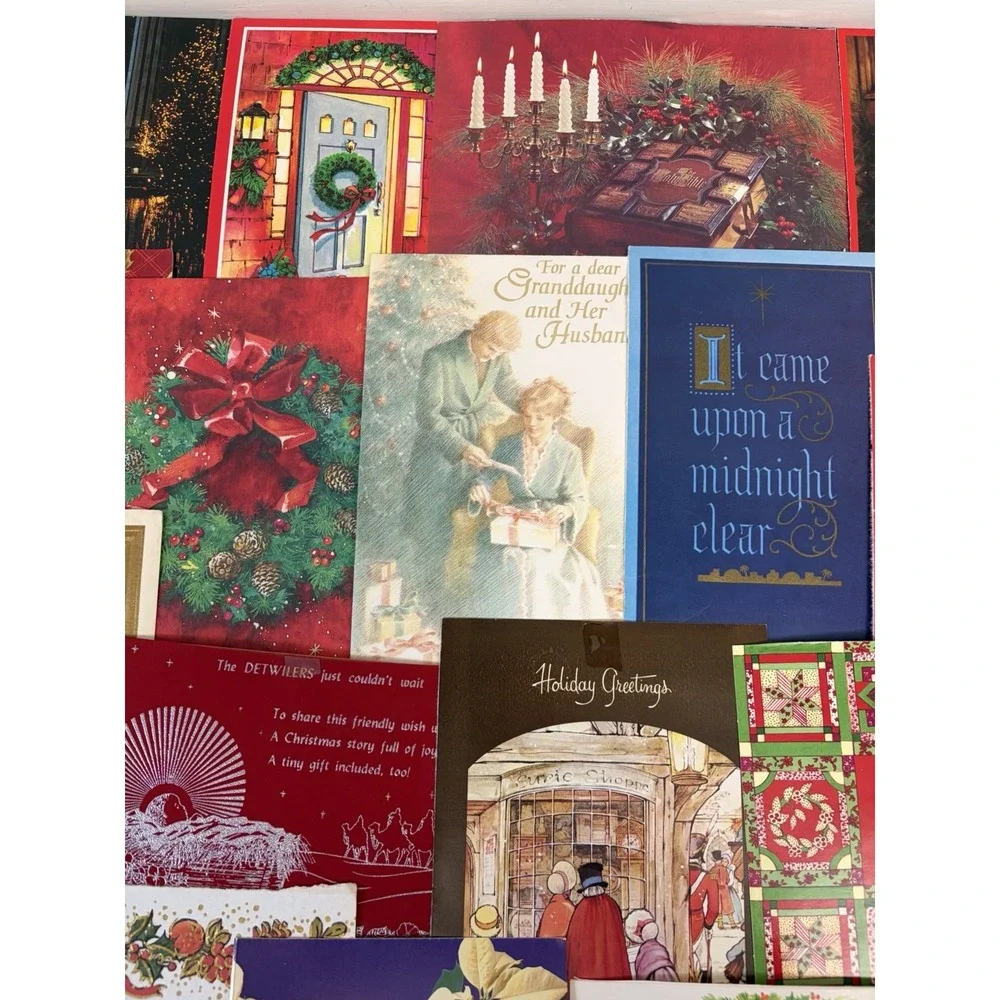 Vintage Christmas Cards Fronts ONLY Traditional Scrapbooking Decoupage Lot 50+